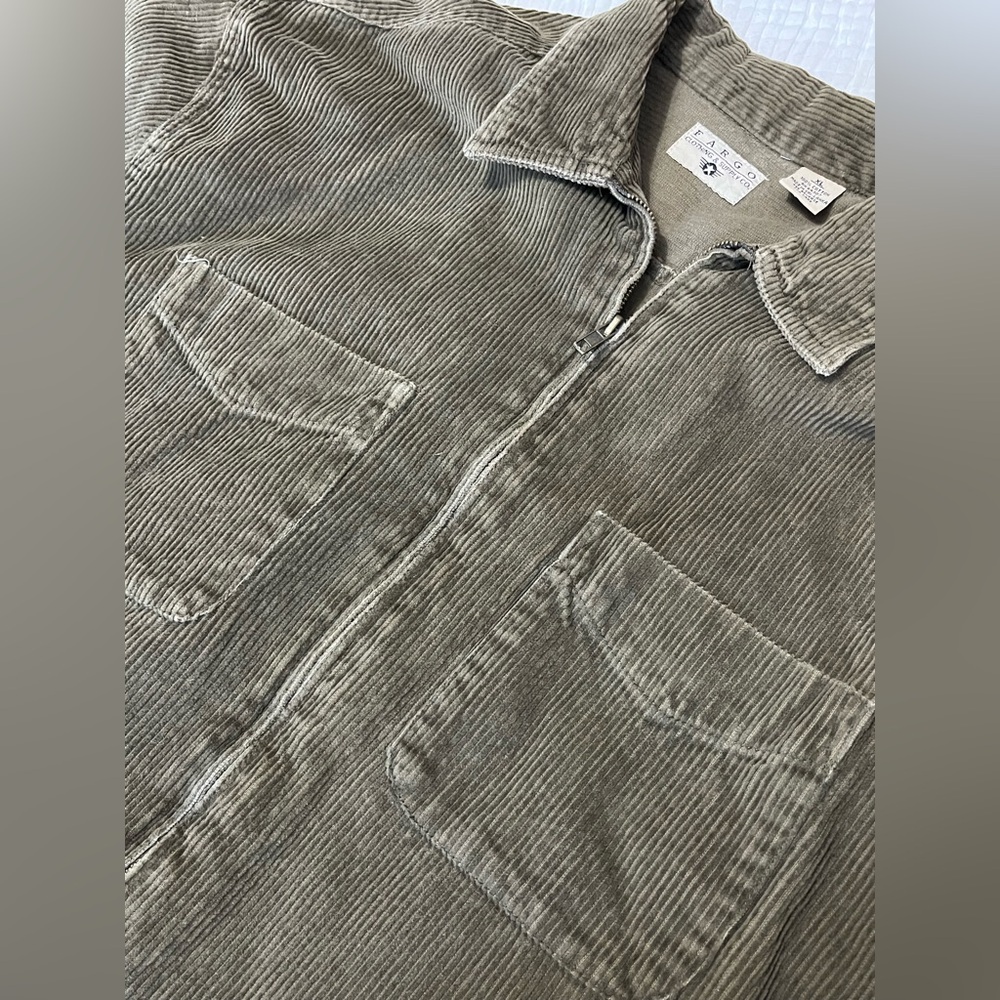 Vintage 100% Cotton Brown Corduroy Full Zip Trucker Jacket - Picture 6 of 6